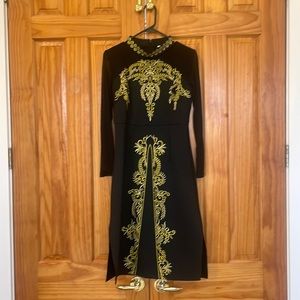 Metisu black/ gold mandarin dress